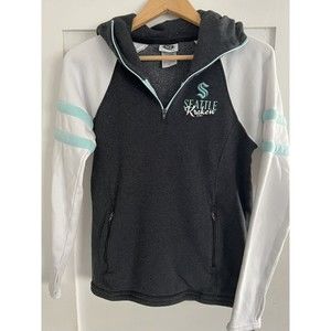 Womens Official Licensed NHL SEATTLE KRAKEN Gray White Hoodie Sz Small S